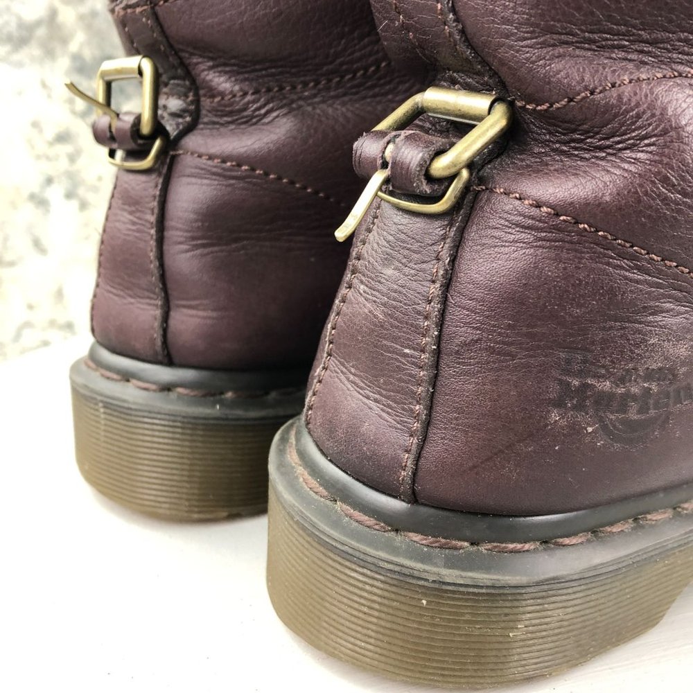 Dr. Martens Women's Size 8 Aimilie Burgundy Purple Leather Lace-Up Boots - Picture 7 of 13